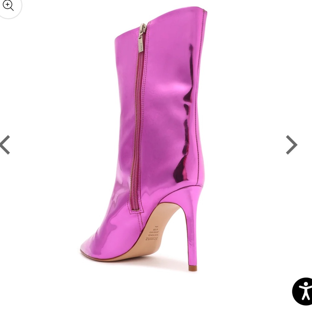 SCHUTZ Metallic Fuchsia Pink Heeled Boots